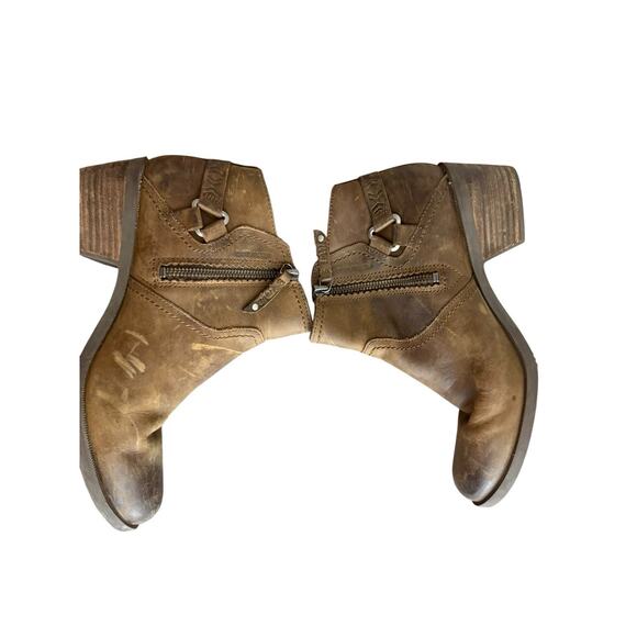 Teva Foxy 1017161 Brown Leather Side Zip Ankle Boots Booties Womens Size 9.5 - Picture 4 of 5
